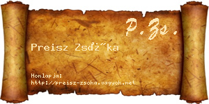 Preisz Zsóka névjegykártya